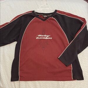 Harley-Davidson Burgundy and Black Raglan Shirt